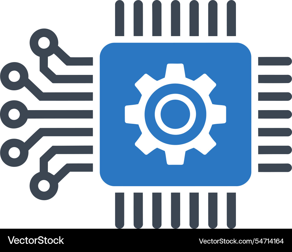 Digital processor tech icon Vector Image