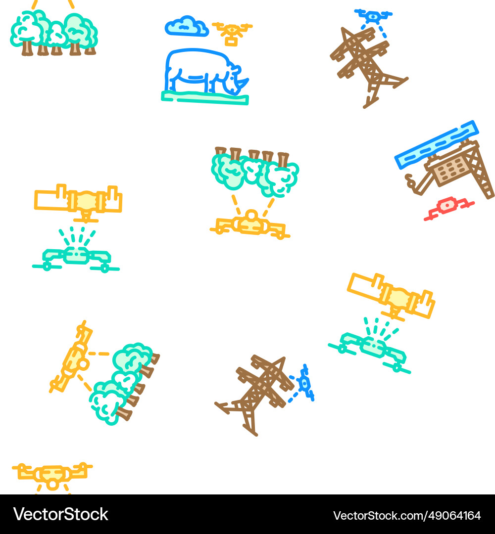 Drone use technology seamless pattern Drone use technology seamless pattern vector image