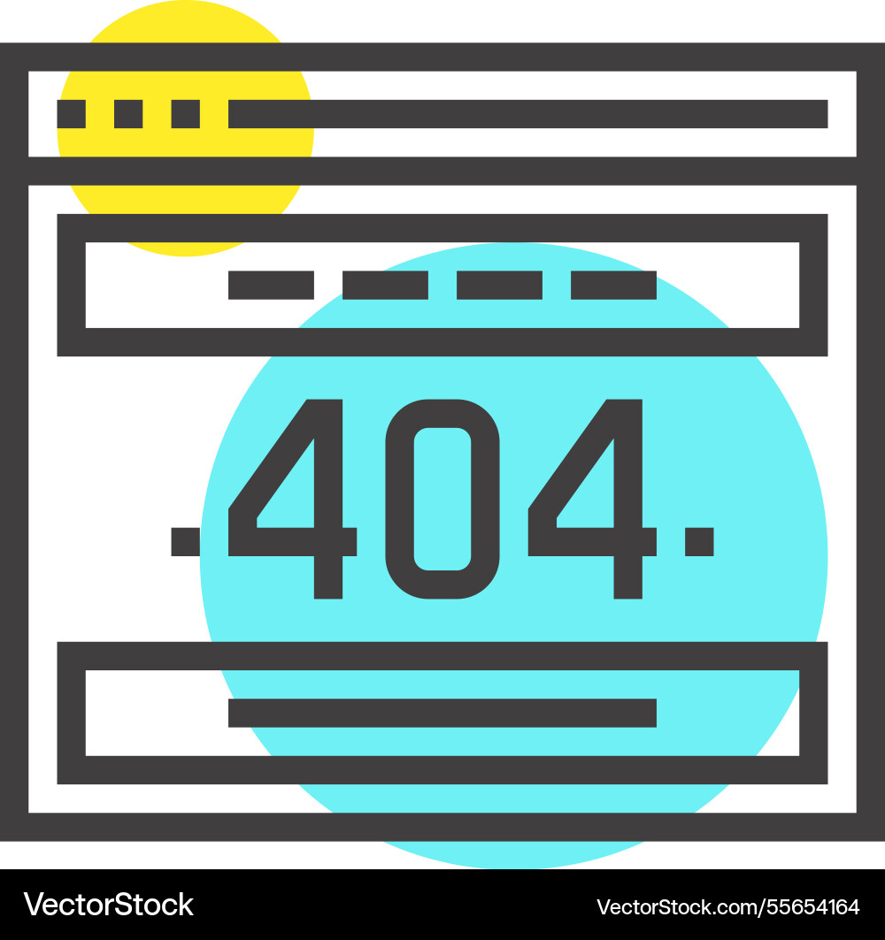 Error page flat line web icon concept Error page flat line web icon concept vector image