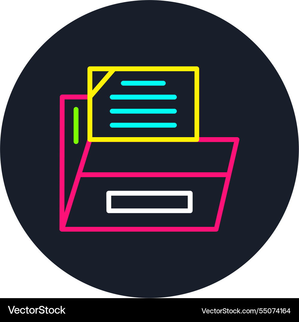 Files and folders line multi color icon Vector Image