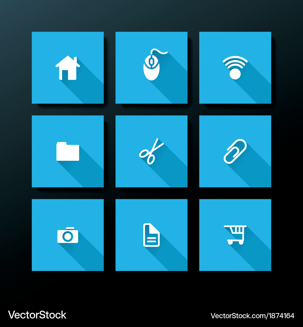 Flat web icon set Vector Image