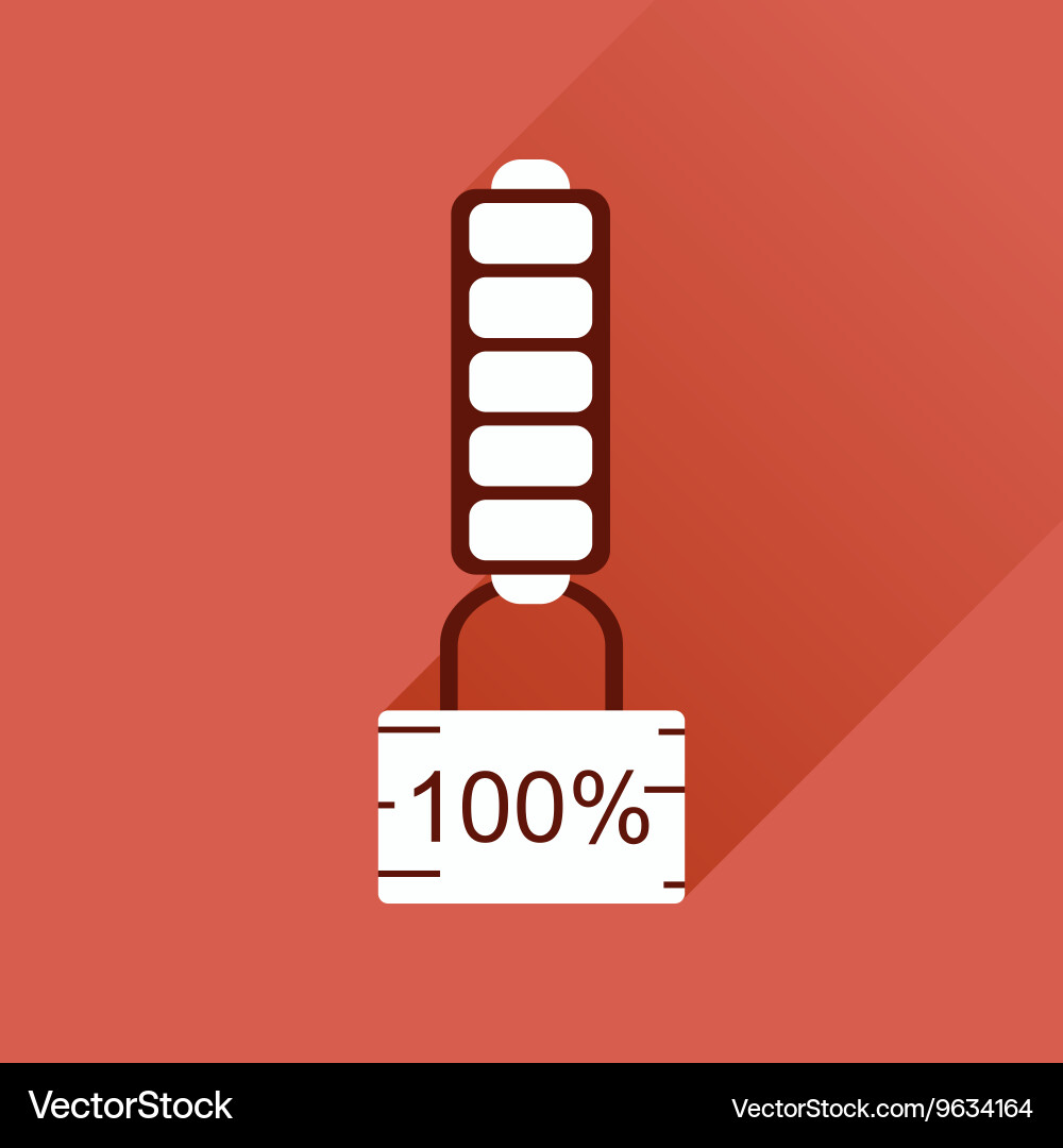 Flat web icon with long shadow battery charge Vector Image