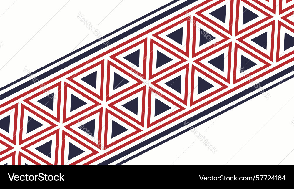 Geometric triangle pattern border in red blue Vector Image