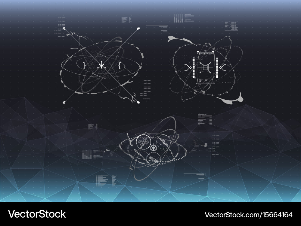 Head-up display elements for the spaceship Vector Image