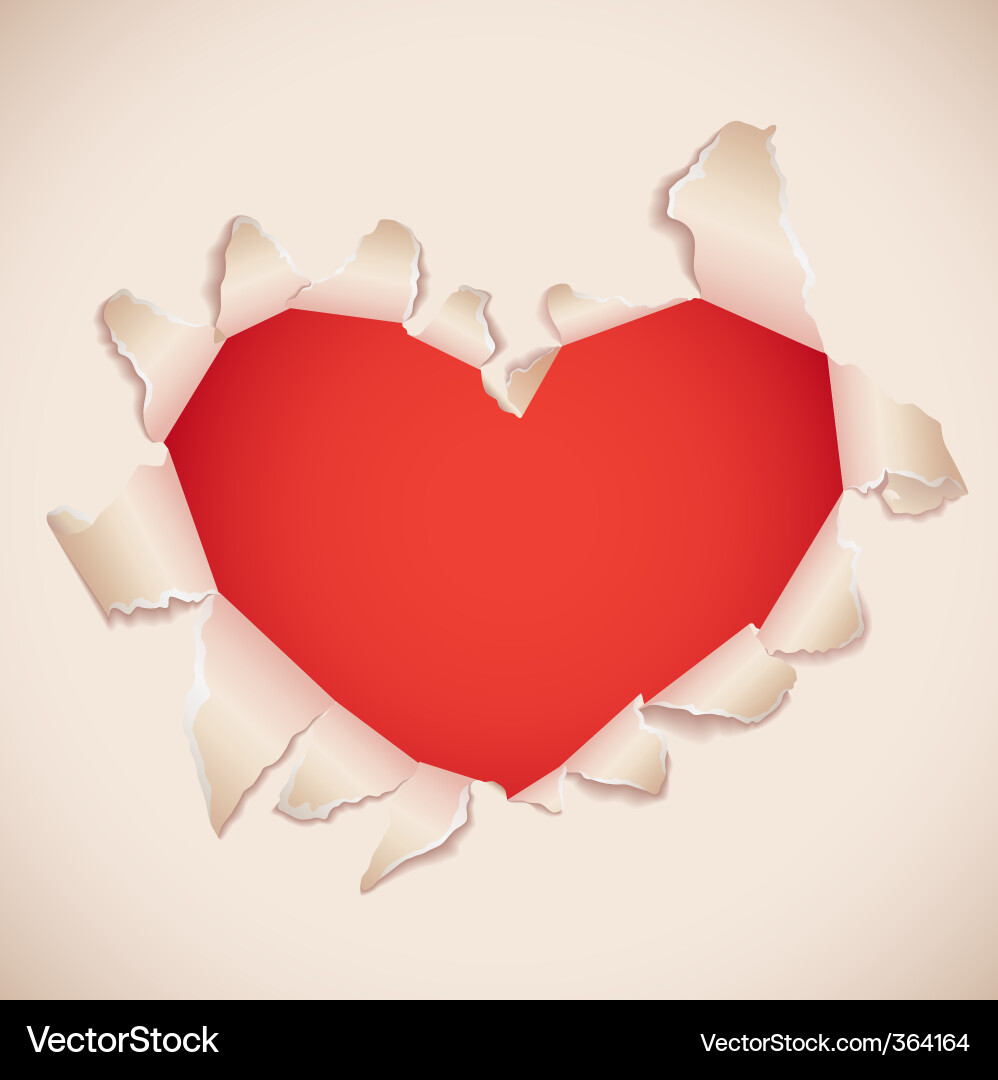 Heart shaped torn paper Vector Image