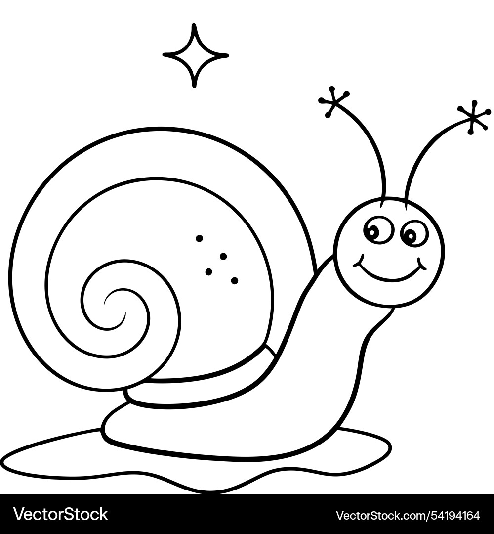 Joyful snail with colorful shell and sparkling tra Vector Image