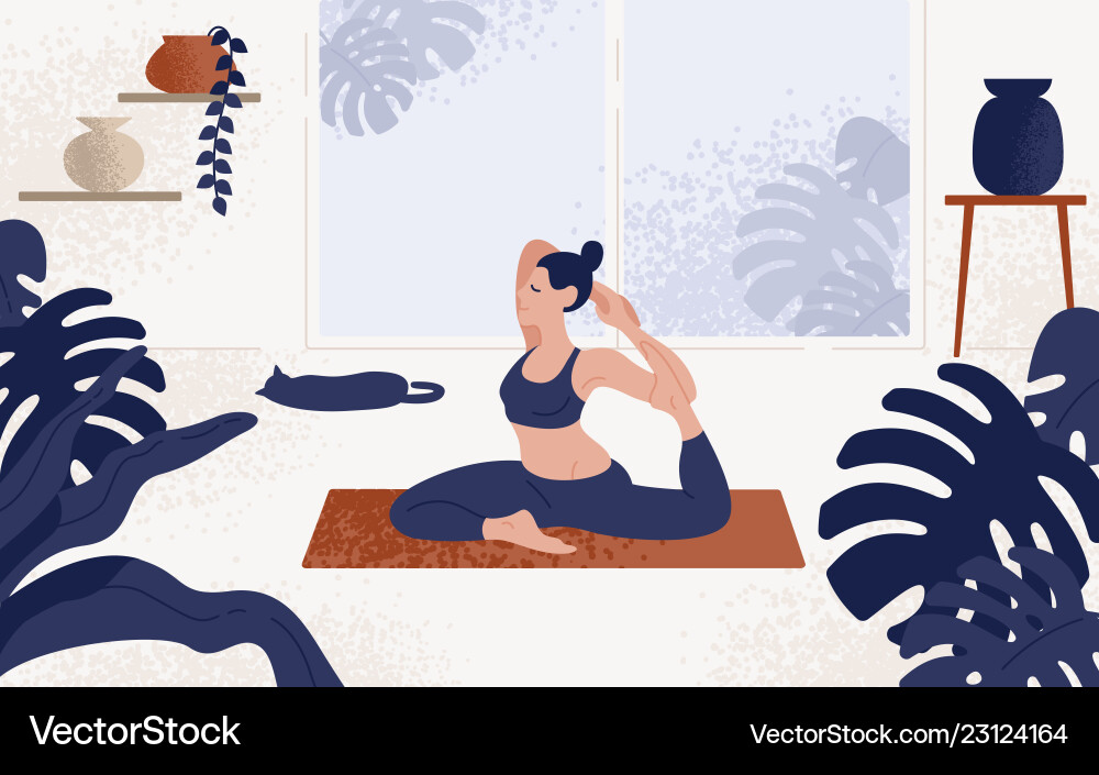 Junge Frau sitzen in Yogahaltung und Meditation Junge Frau sitzen in Yogahaltung und Meditation vektorbild