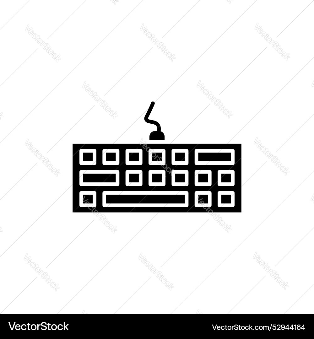 Keyboard icon set computer typing symbol vector image