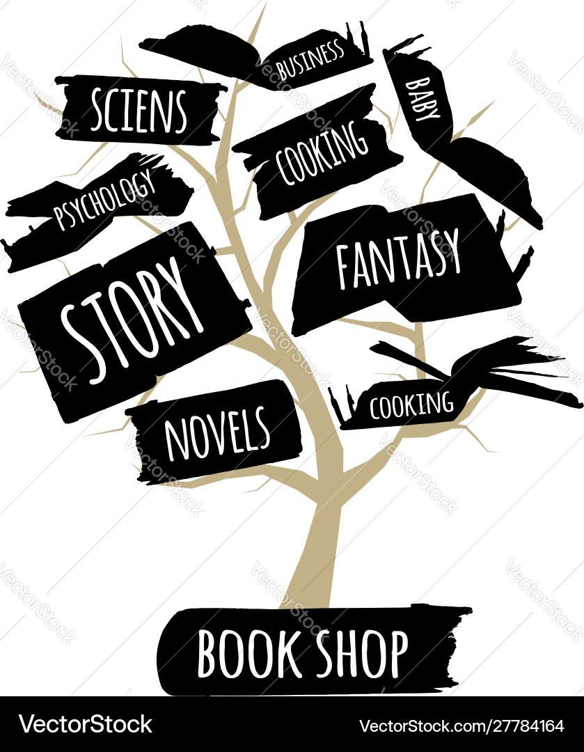 Library tree with books for your design Library tree with books for your design vector image