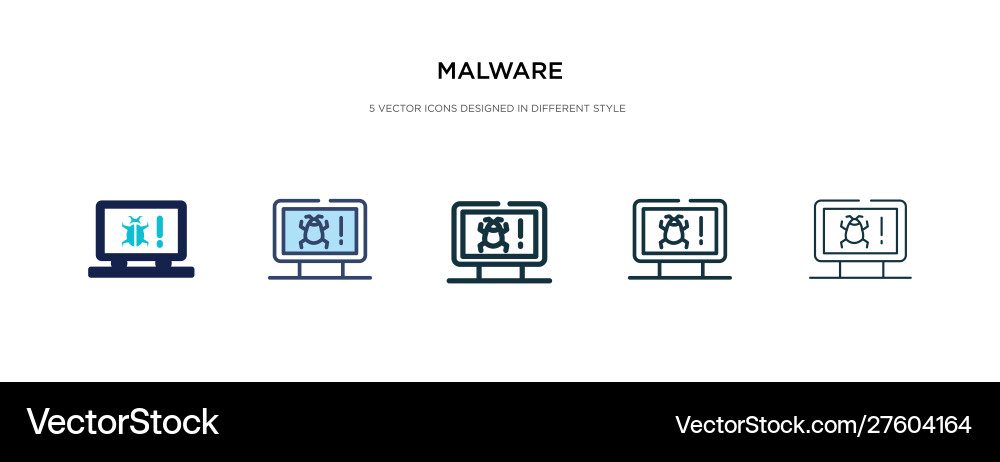 Malware icon in different style two colored vector image