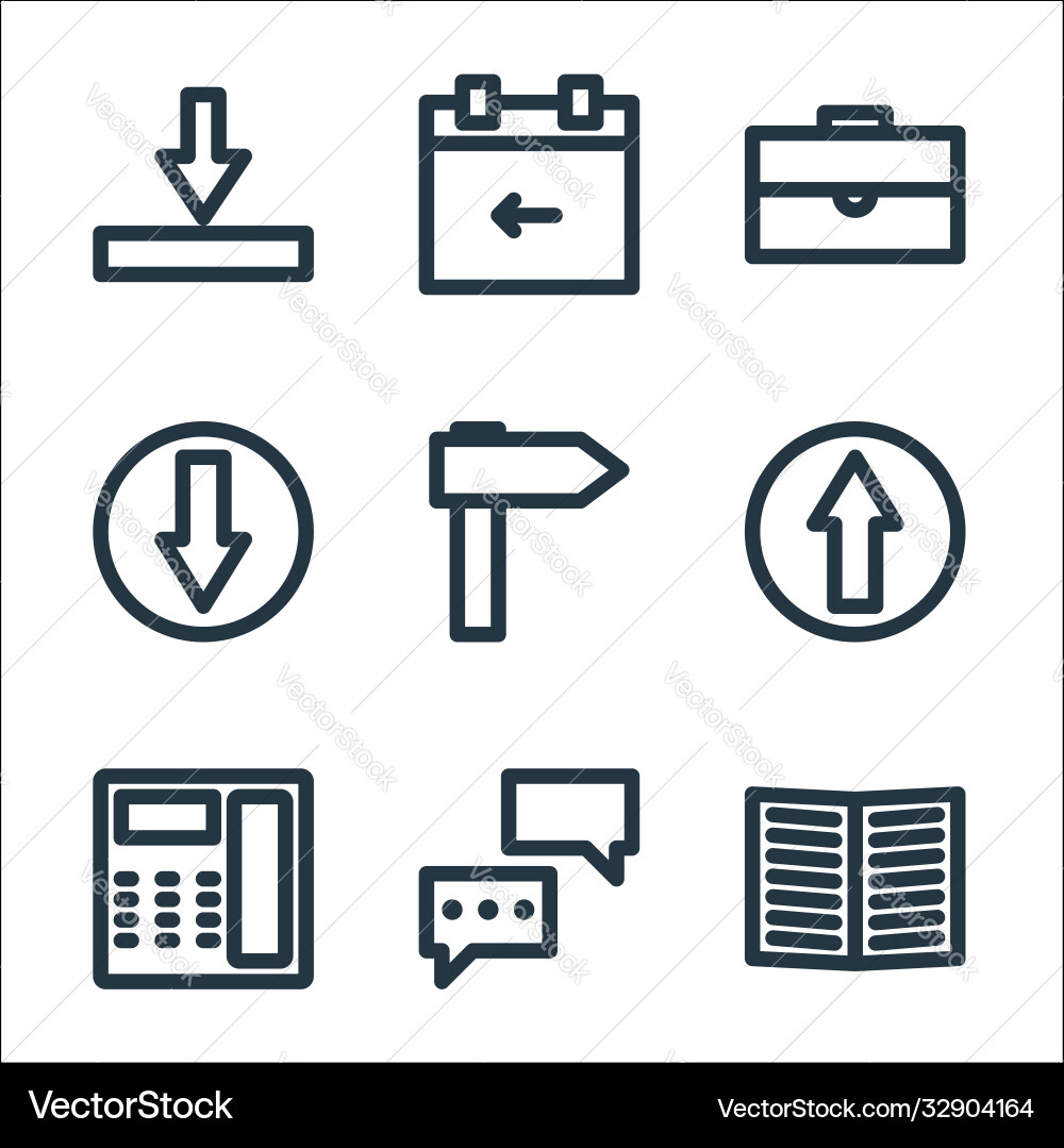 Marketing Business Line Icons lineare Set Qualität Marketing Business Line Icons lineare Set Qualität vektorbild