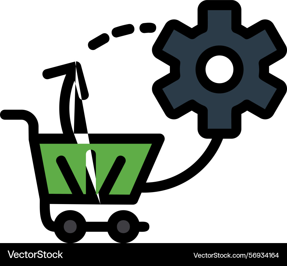 Order processing time line filled style icon vector image