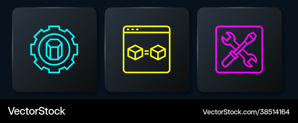 Set line 3d printer setting and perfect copy Set line 3d printer setting and perfect copy Vector Image