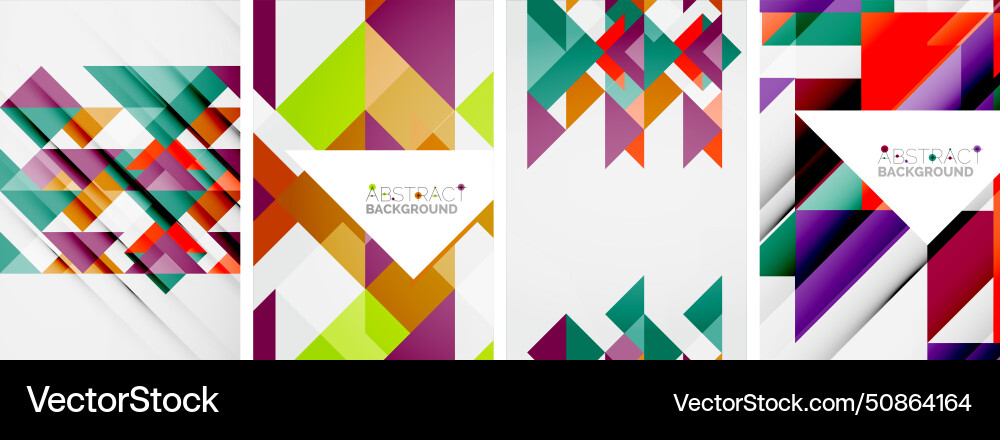 Set of triangle pattern poster backgrounds Vector Image
