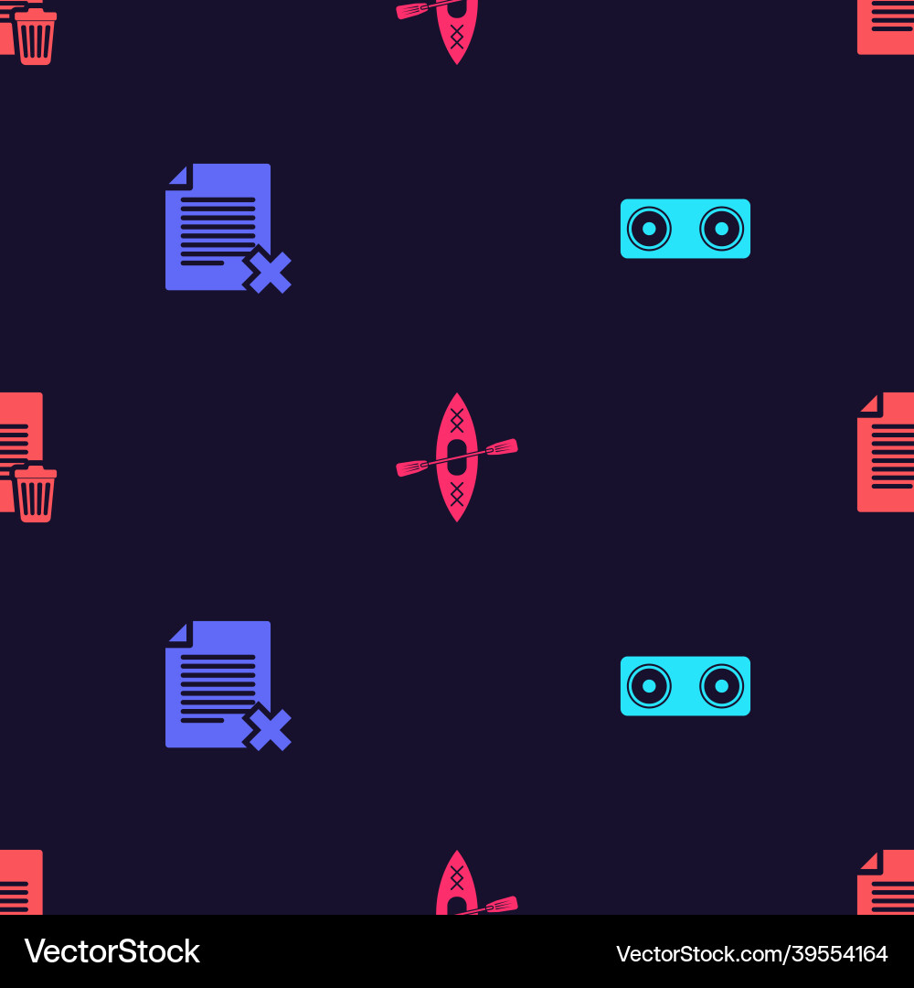 Set stereo speaker delete file document kayak Vector Image