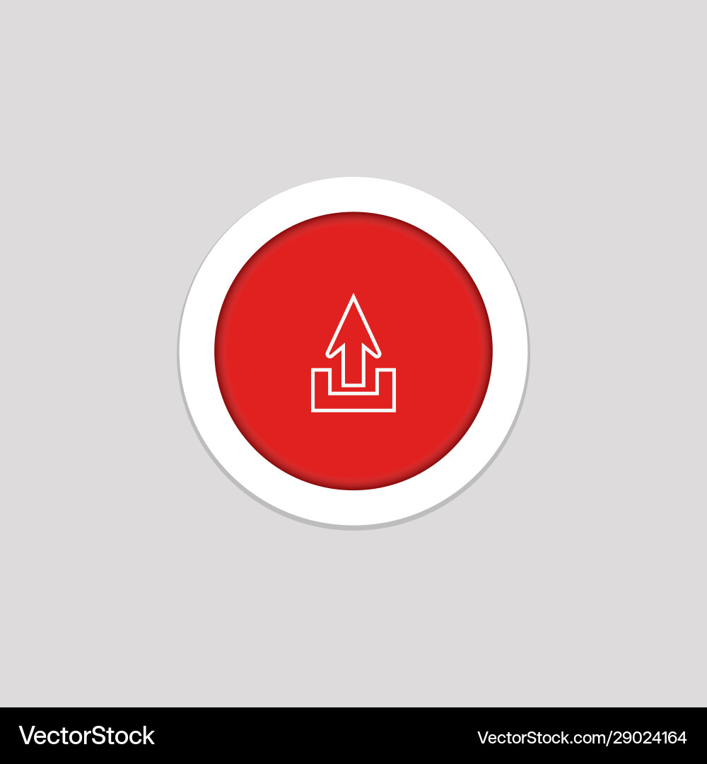 Simple upload button icon for cell phone element vector image