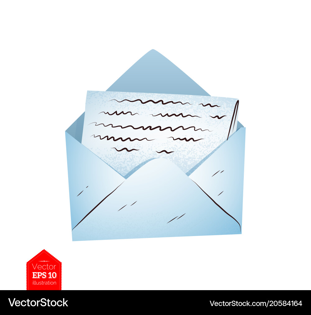 Top view of open envelope Vector Image