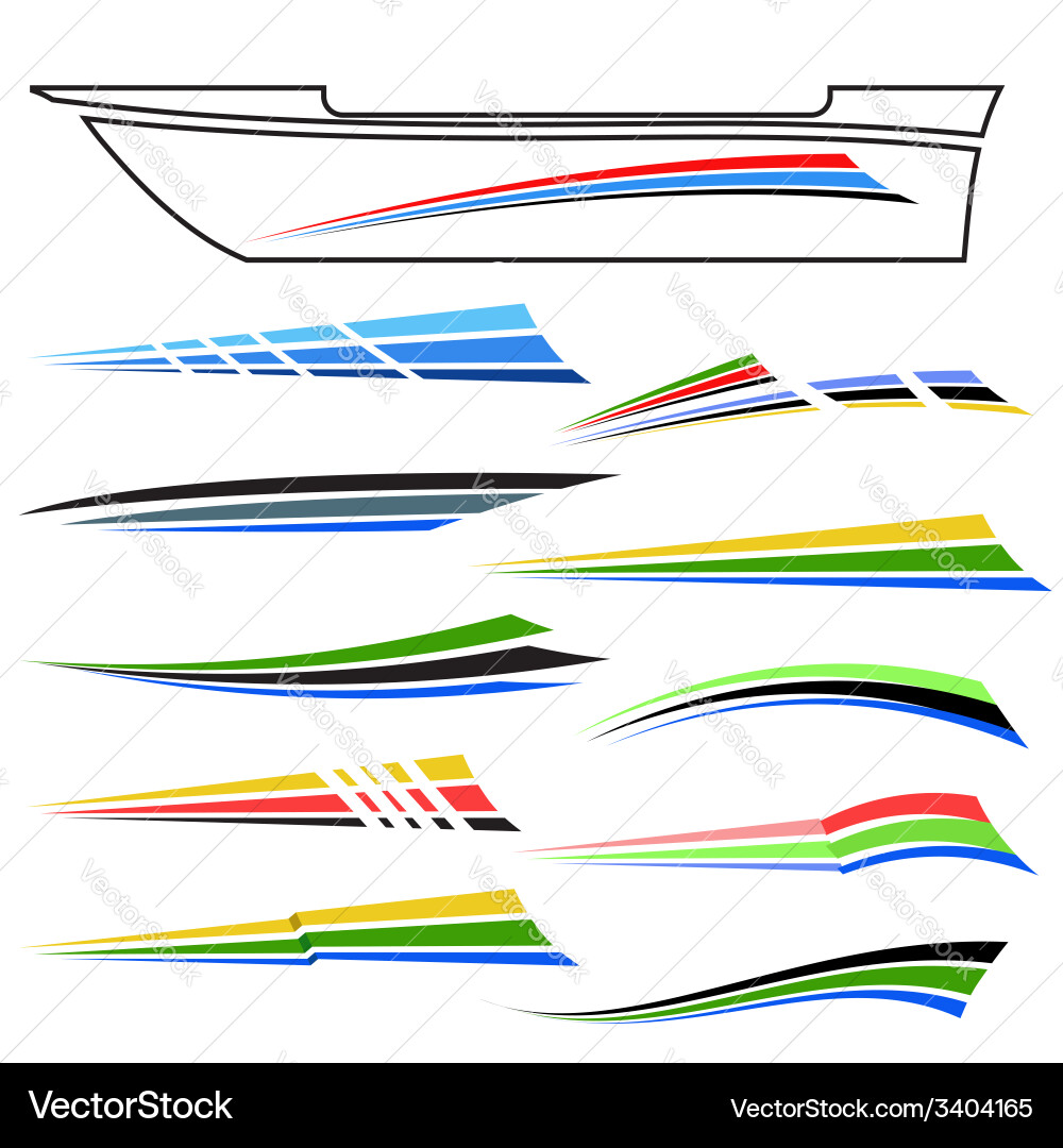 Colorful Boat Graphics Set Vector Image
