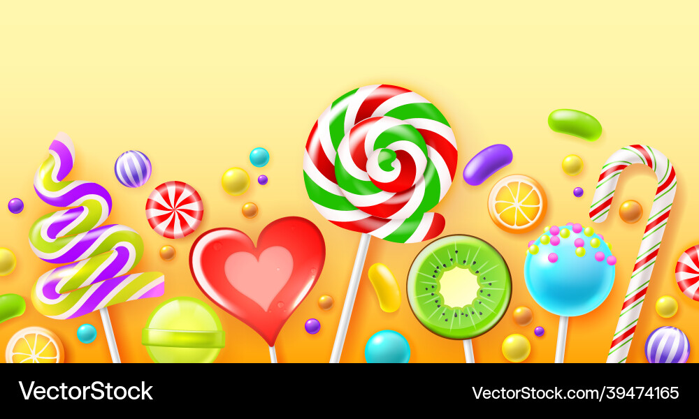 Colorful Candy Poster - Sweets & Treats Vector Image