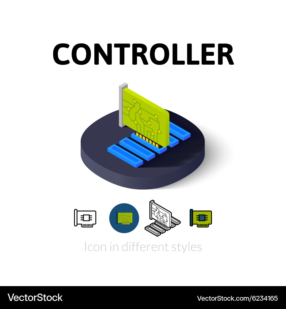 Controller icon in different style Vector Image