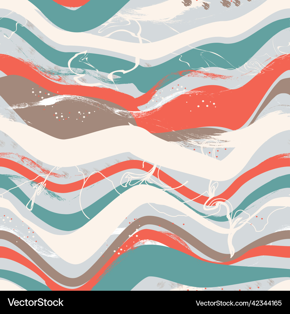 Curved wave lines abstract seamless repeat pattern Curved wave lines abstract seamless repeat pattern vector image