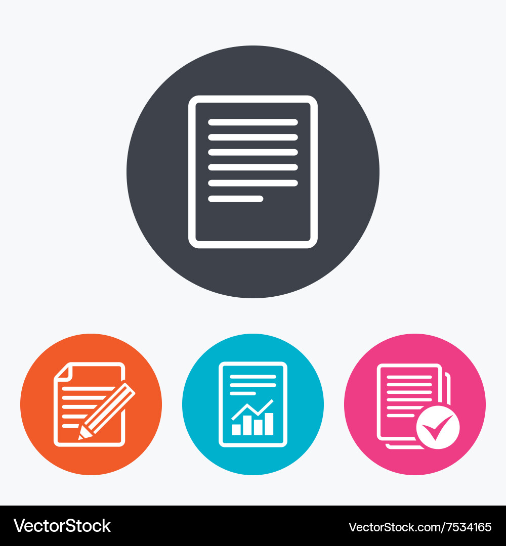 Document icons file with chart and checkbox Vector Image