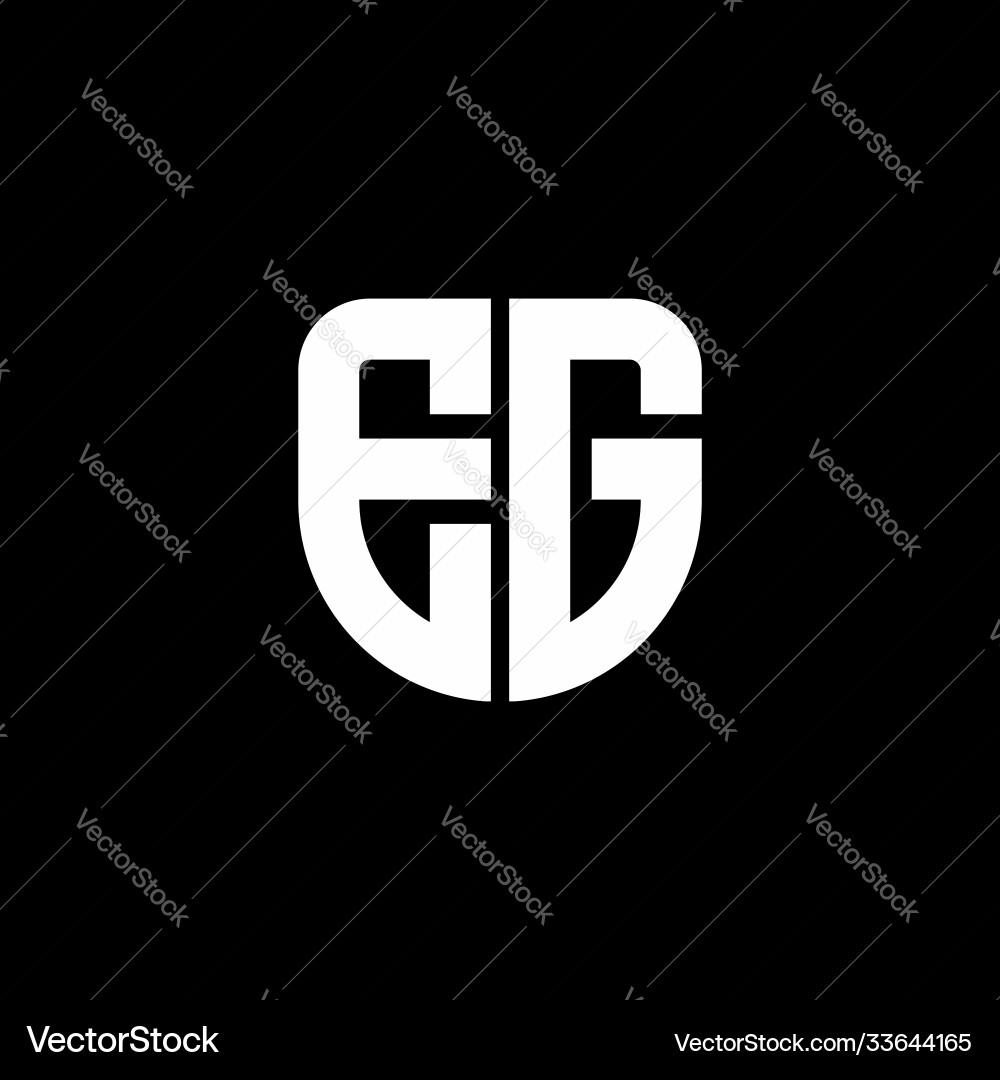 Eg logo monogram with circular shape shield Vector Image