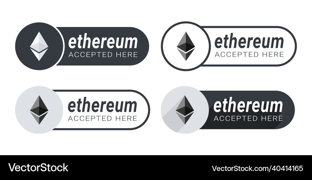 Ethereum akzeptiert hier Icons Zahlungen Ethereum akzeptiert hier Icons Zahlungen vektorbild