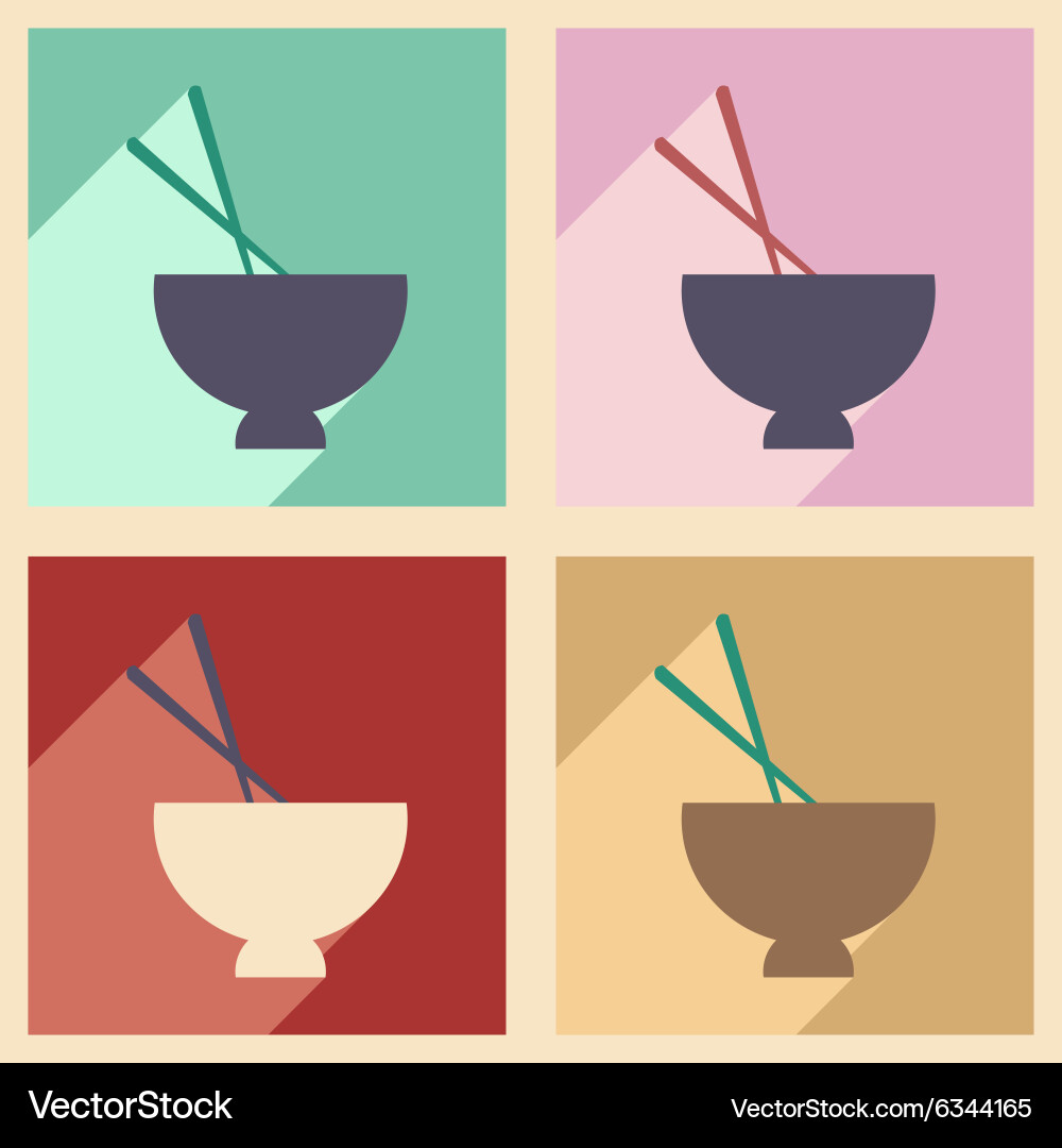 Flat with shadow concept and mobile application vector image