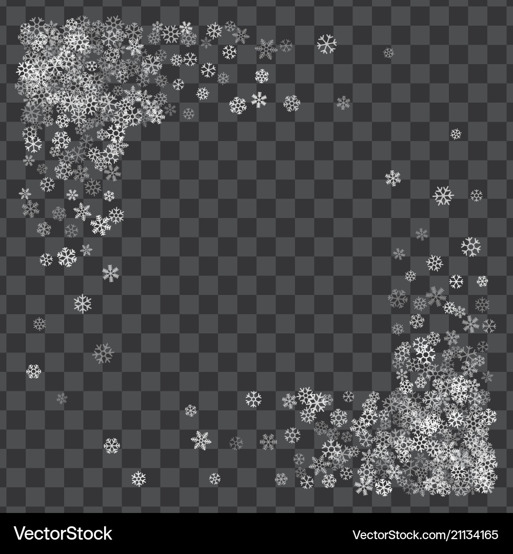 Frame or border of random scatter snowflakes Vector Image