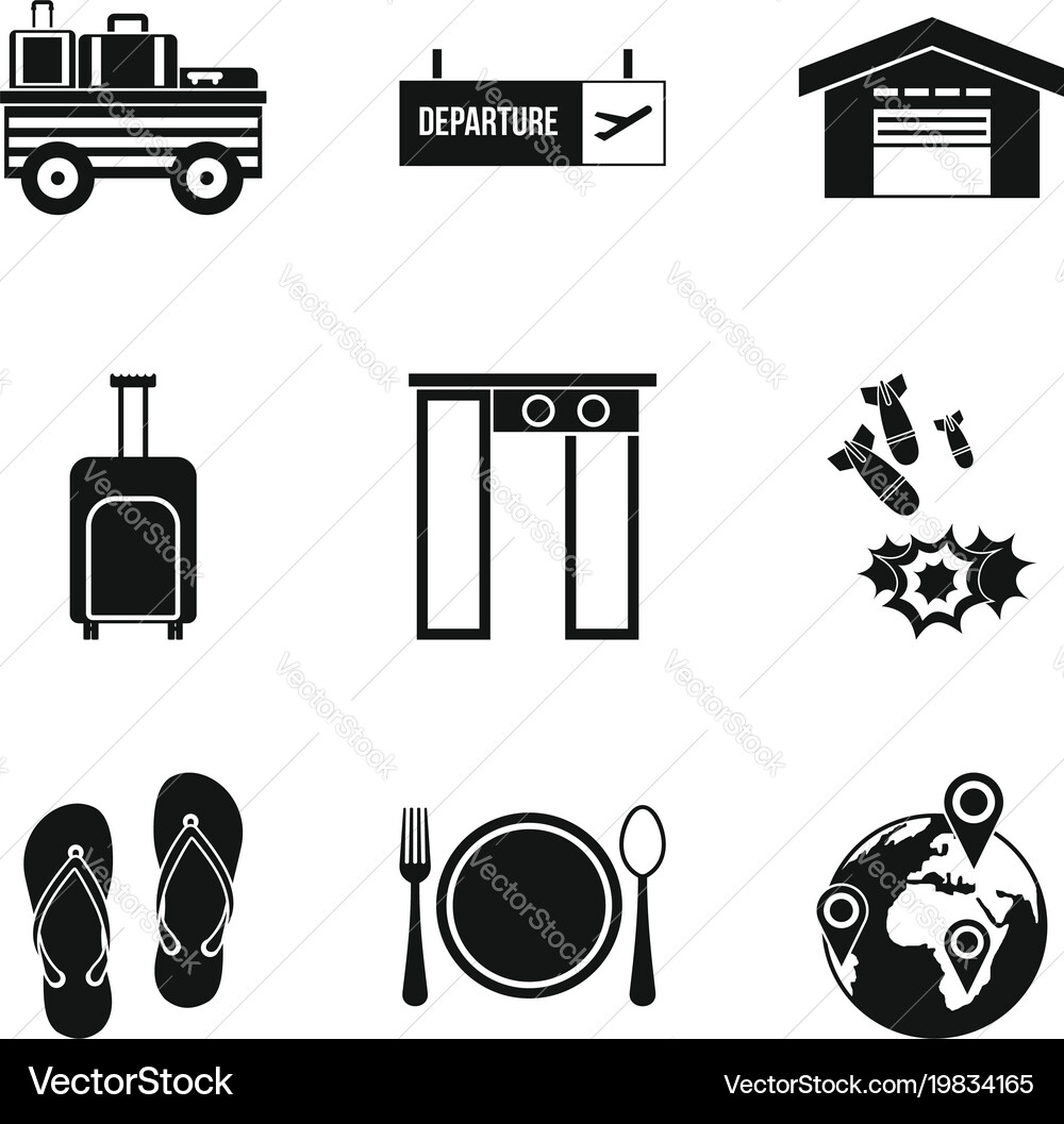 Load capacity icons set simple style Vector Image