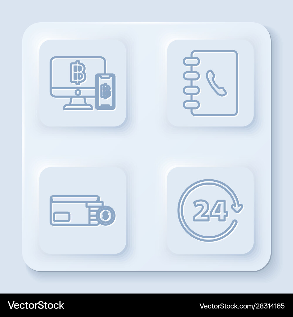 Set line computer monitor with mobile phone Set line computer monitor with mobile phone vector image