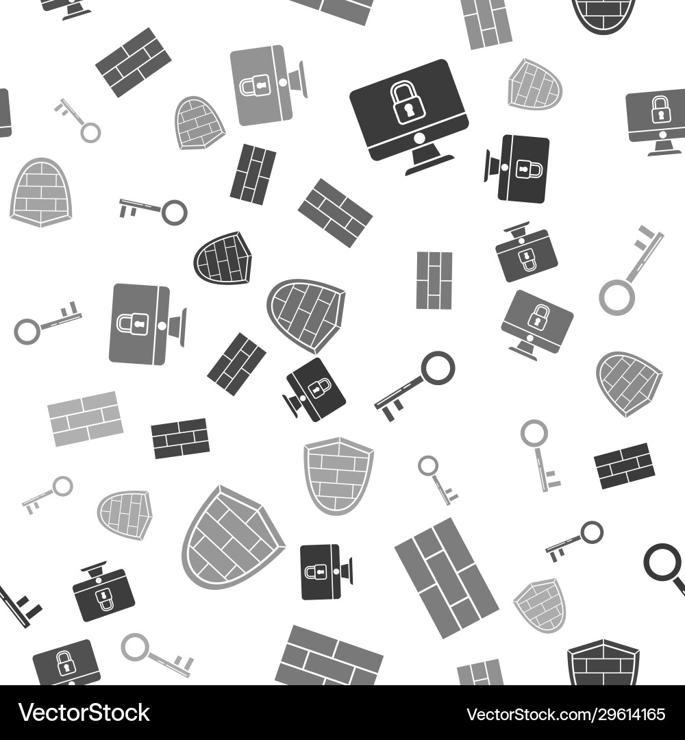 Set lock on computer monitor screen bricks key Set lock on computer monitor screen bricks key vector image