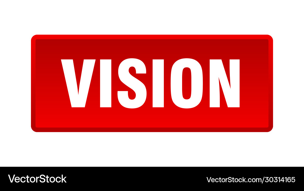 Vision button square red push vector image