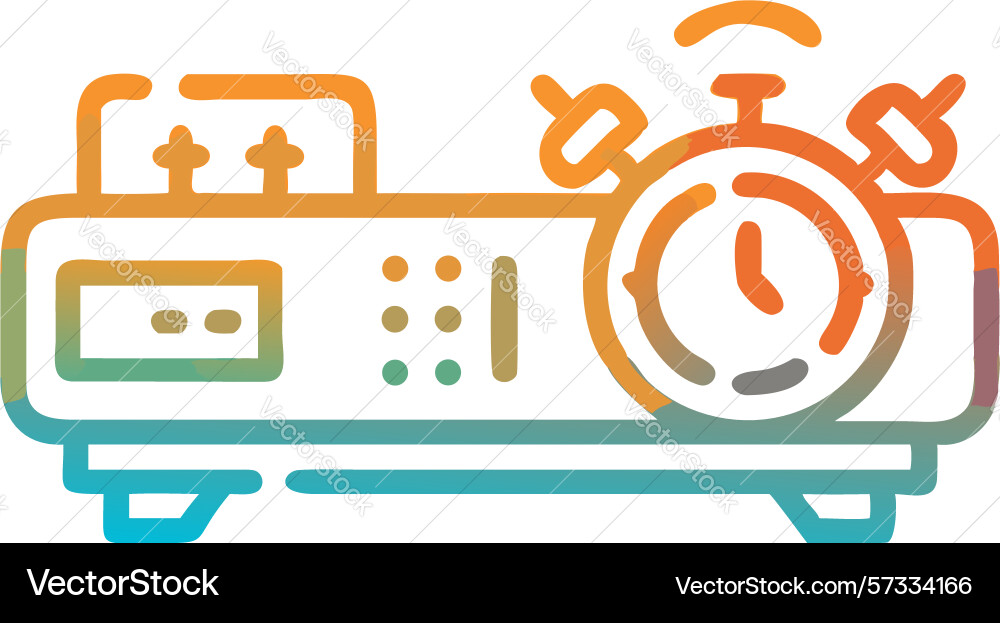 Abstract time alarm clock with dynamic gear vector image