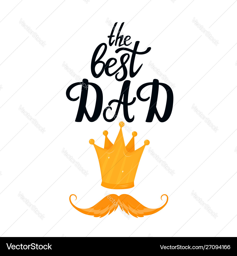 Bester Vater handgezogener Text mit goldener Krone Bester Vater handgezogener Text mit goldener Krone vektorbild