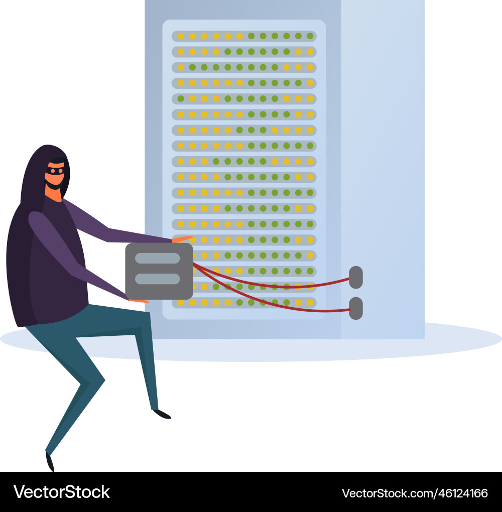 Cyber hacker server composition Cyber hacker server composition vector image