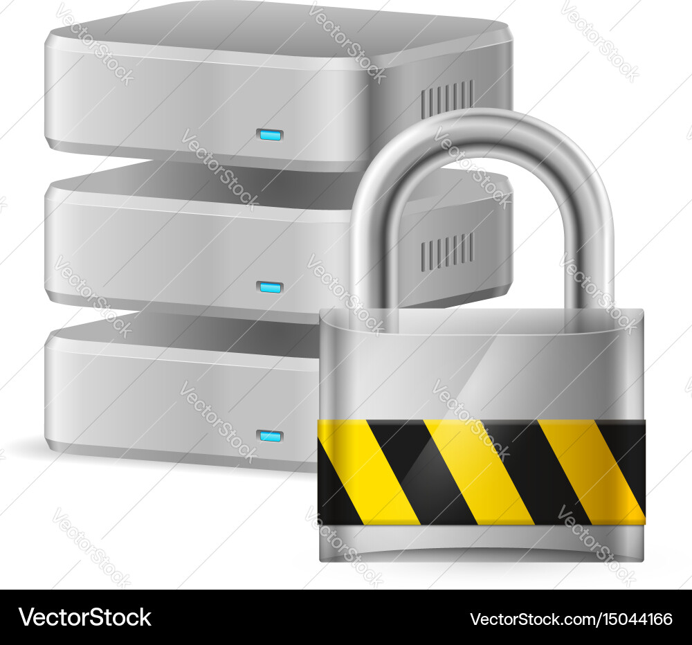 Database Icon - Lock & Data Vector Image