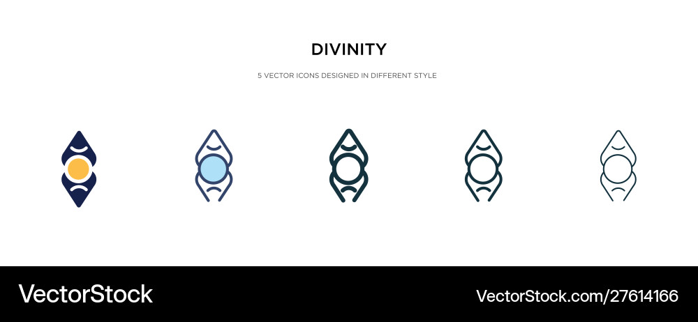 Divinity icon in different style two colored vector image