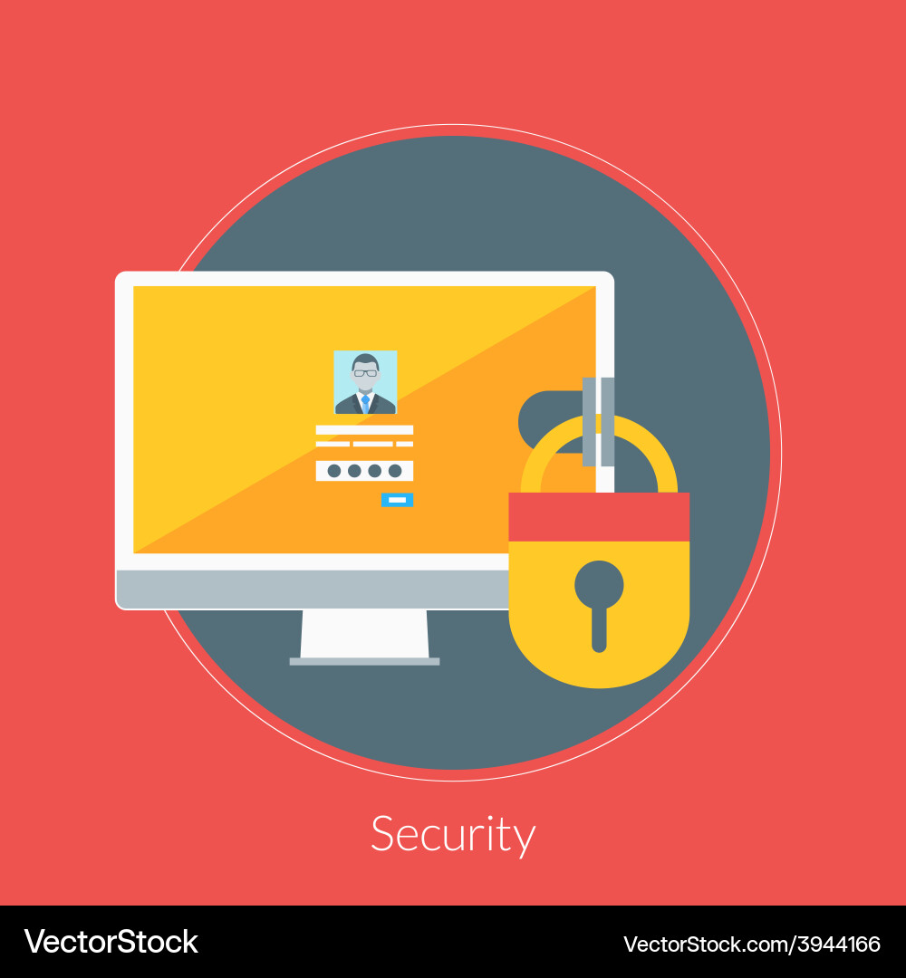 Flat design concept for security web ba Vector Image