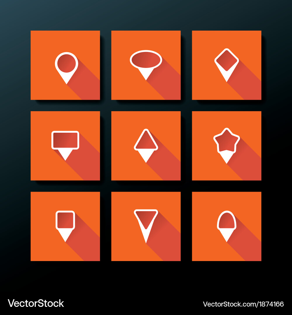 Flat icon set - map pins vector image