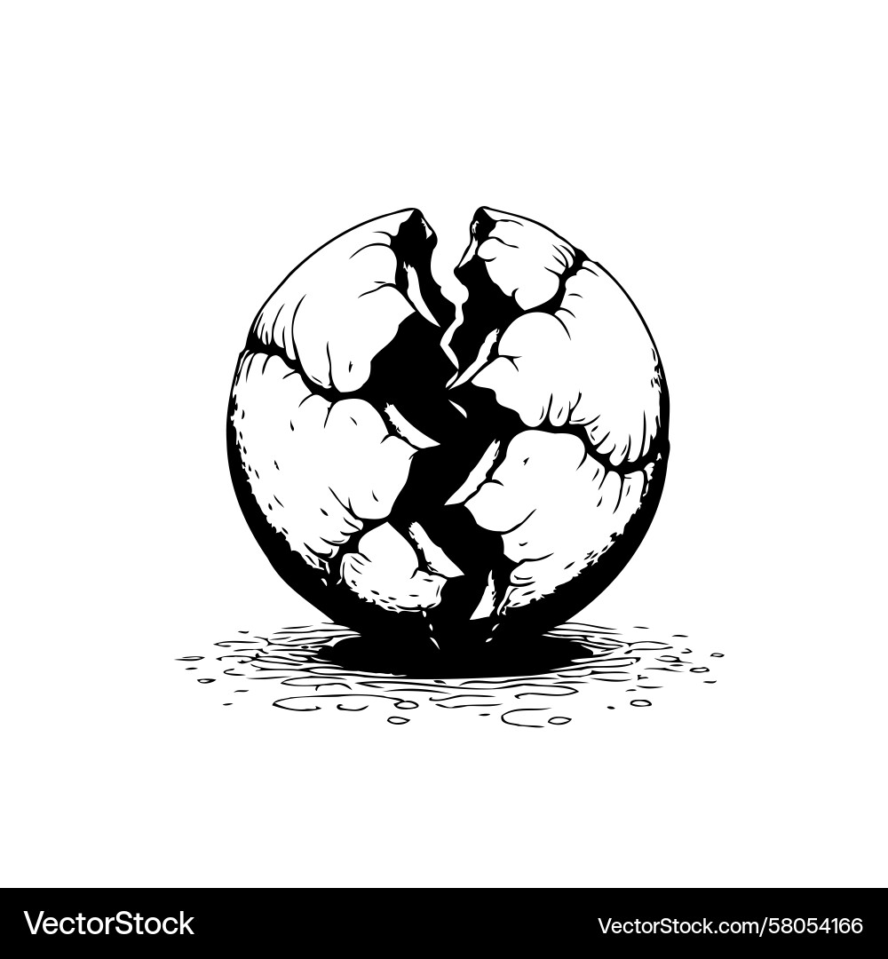 Fragmented Sphere - A Symbol of Vulnerability Vector Image