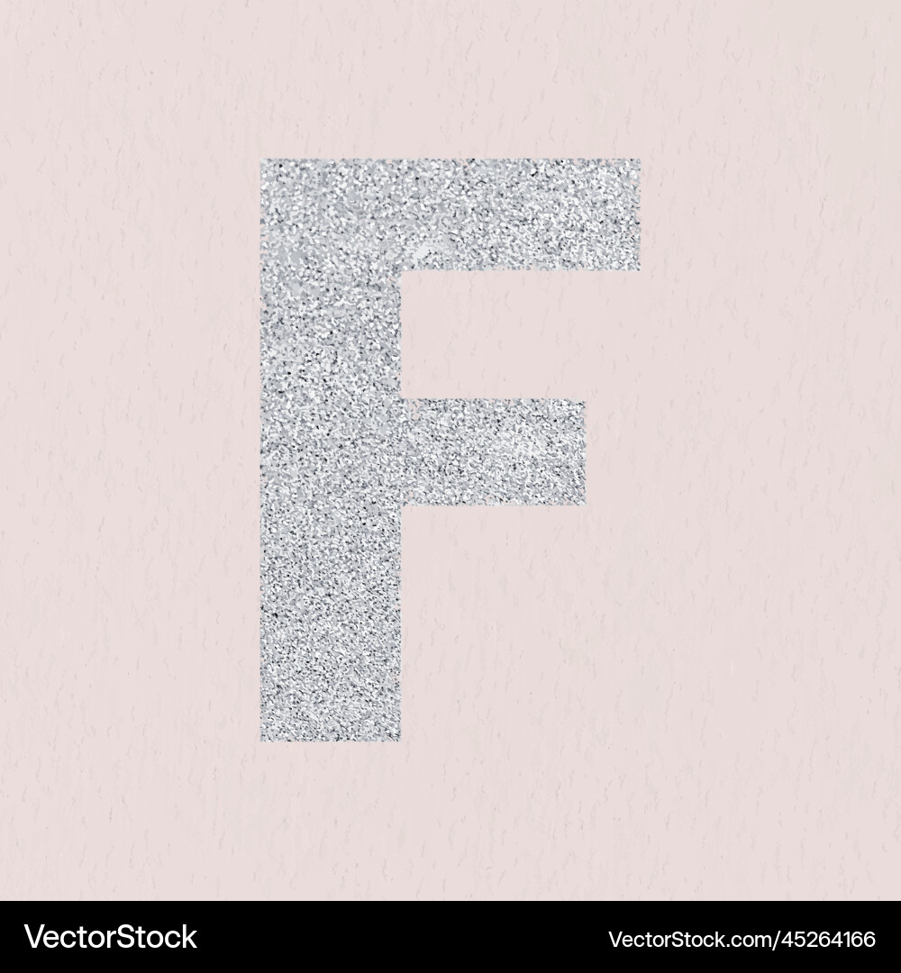 Glitter capital letter f sticker Glitter capital letter f sticker vector image