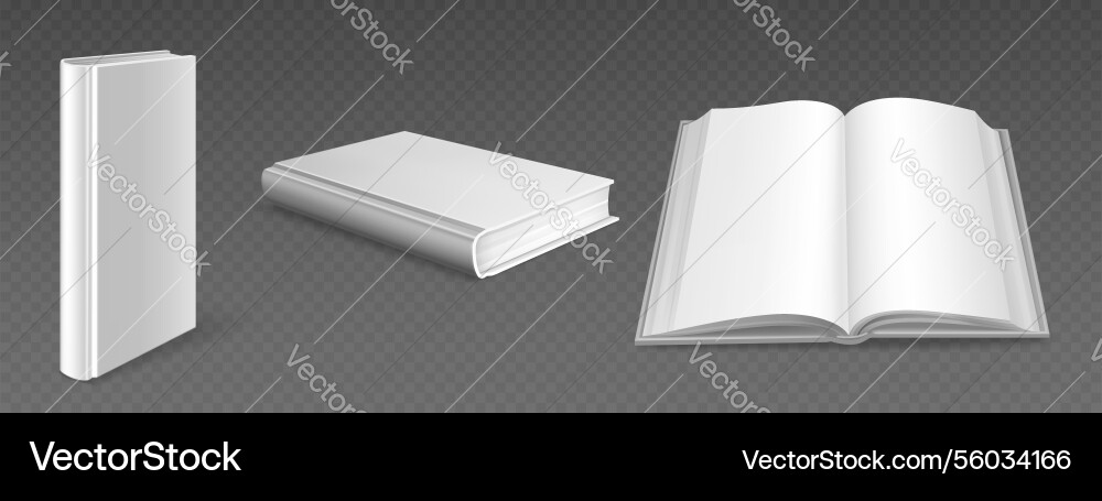 Open and closed book mockup set Royalty Free Vector Image