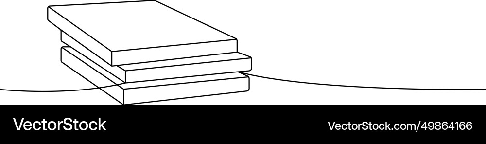 Pizza boxes one line continuous drawing Vector Image