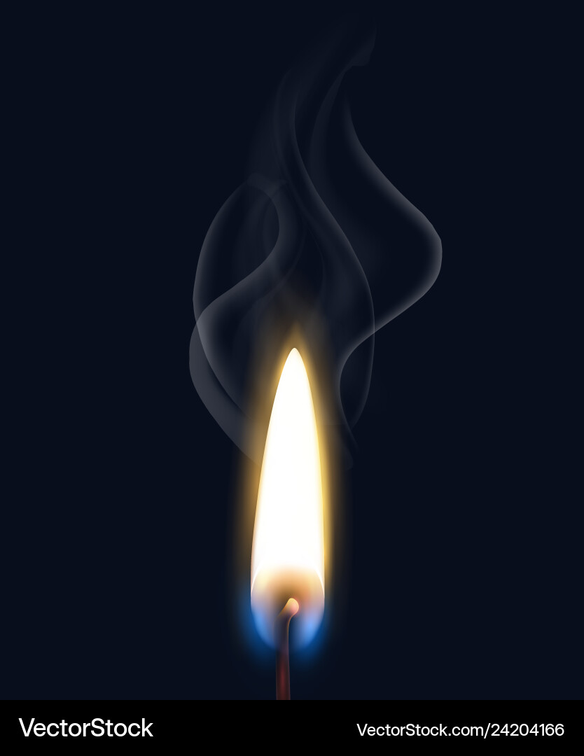 Realistic burning flame smoke composition Realistic burning flame smoke composition vector image
