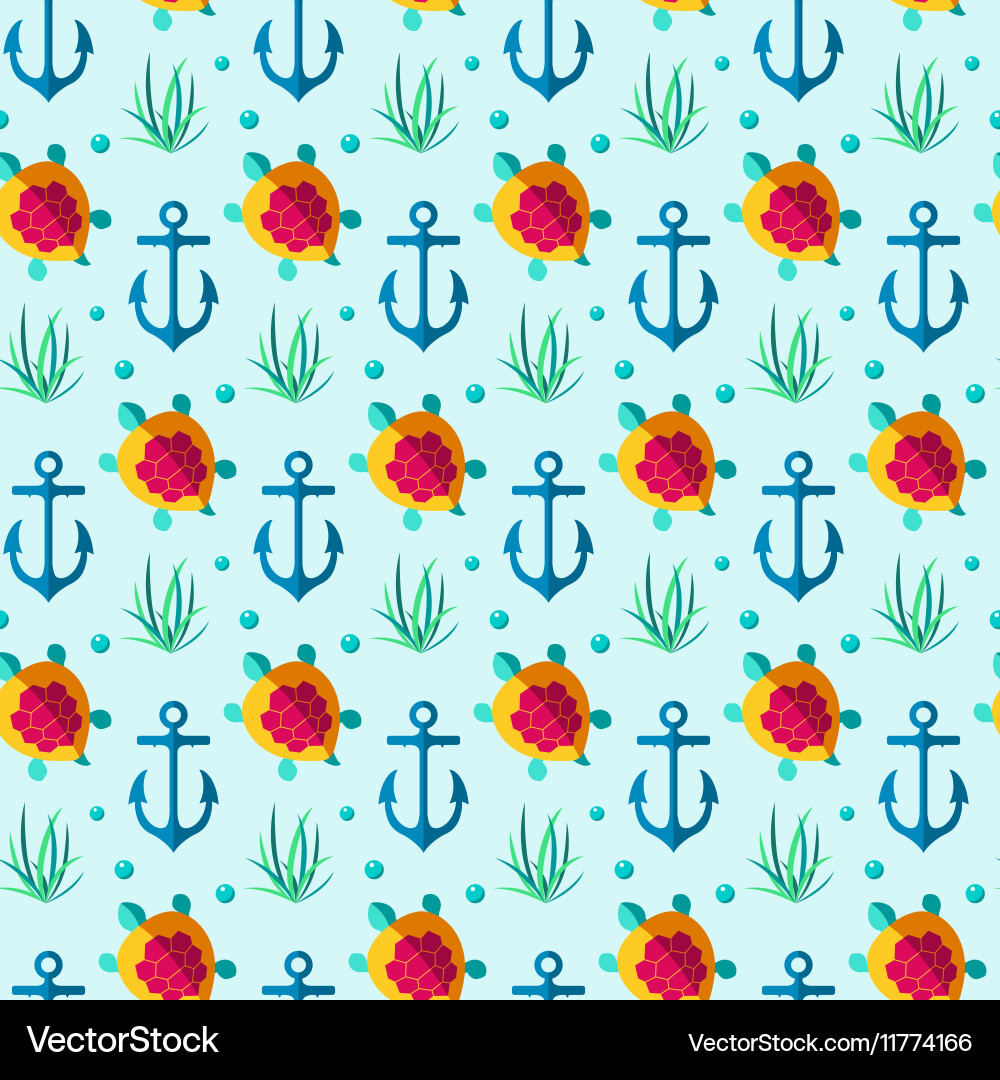 Seamless patterns nautical elements vector image