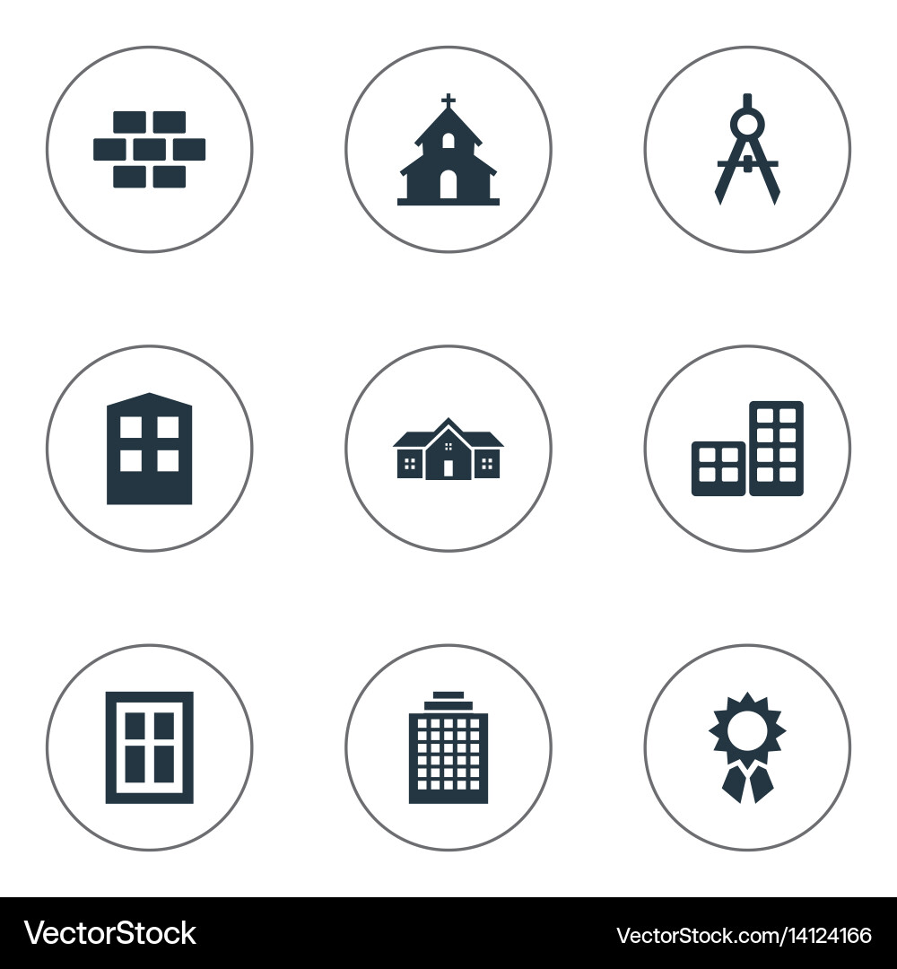 Set of simple architecture Vector Image
