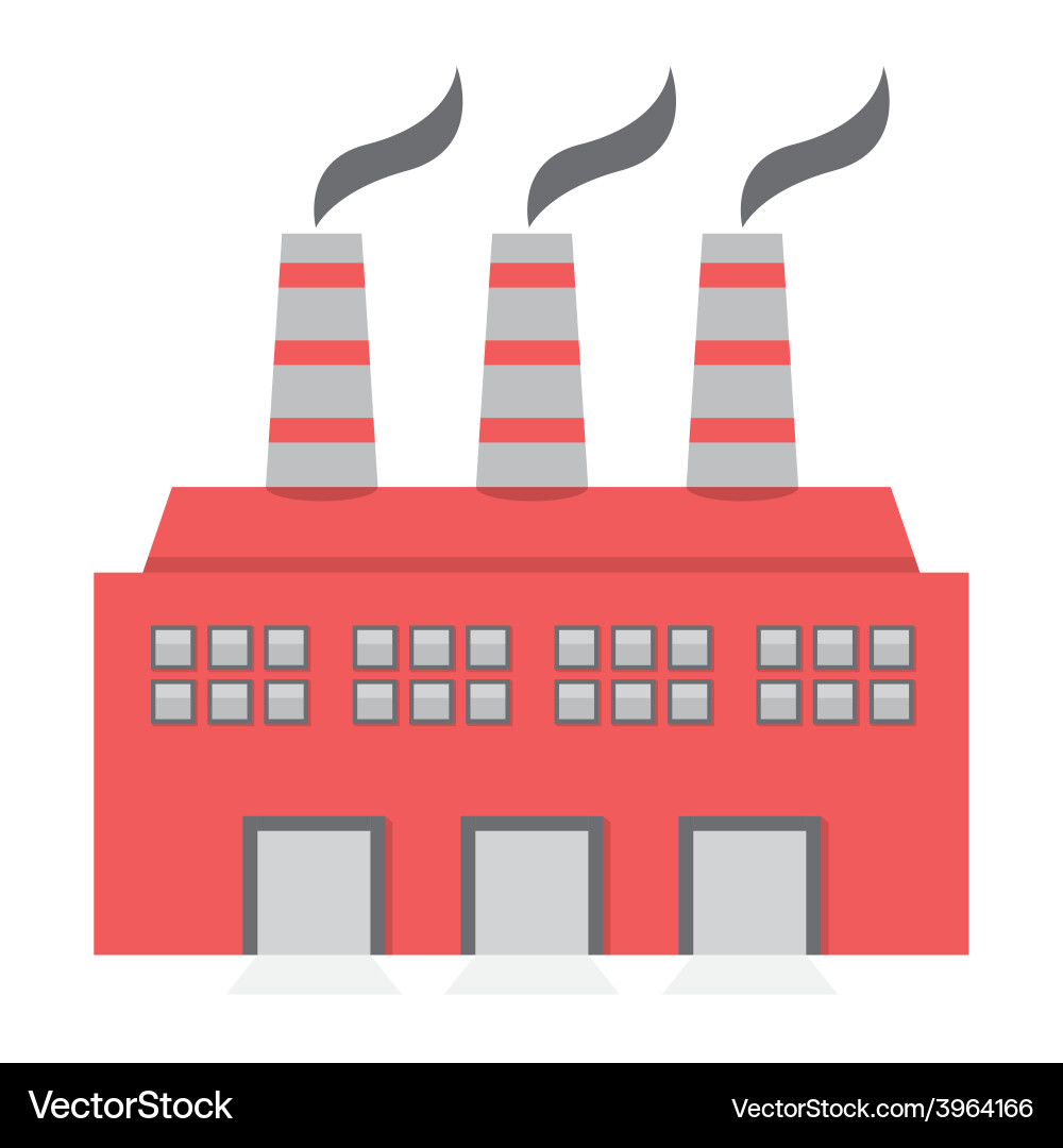 Single factory building flat design Vector Image