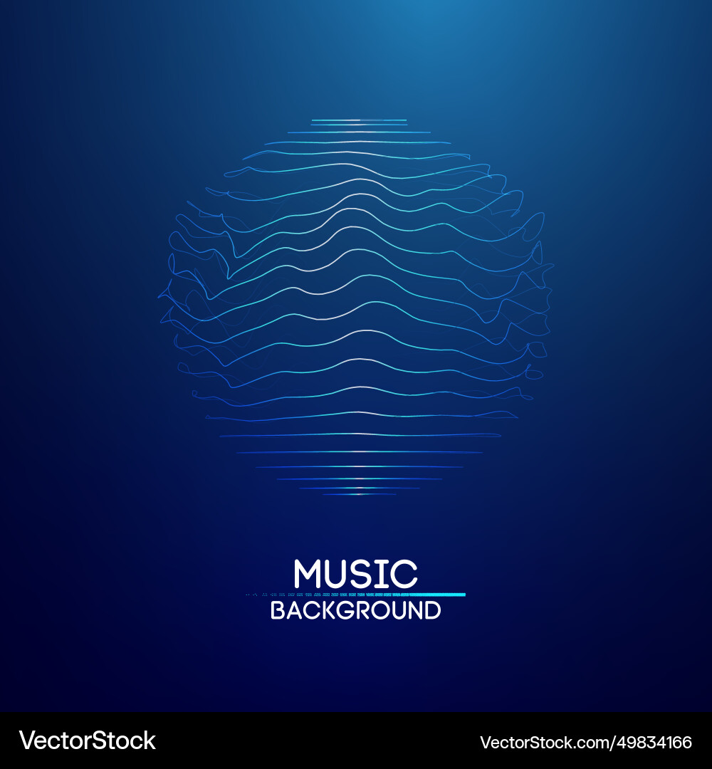 Sound wave blue technology background music vector image